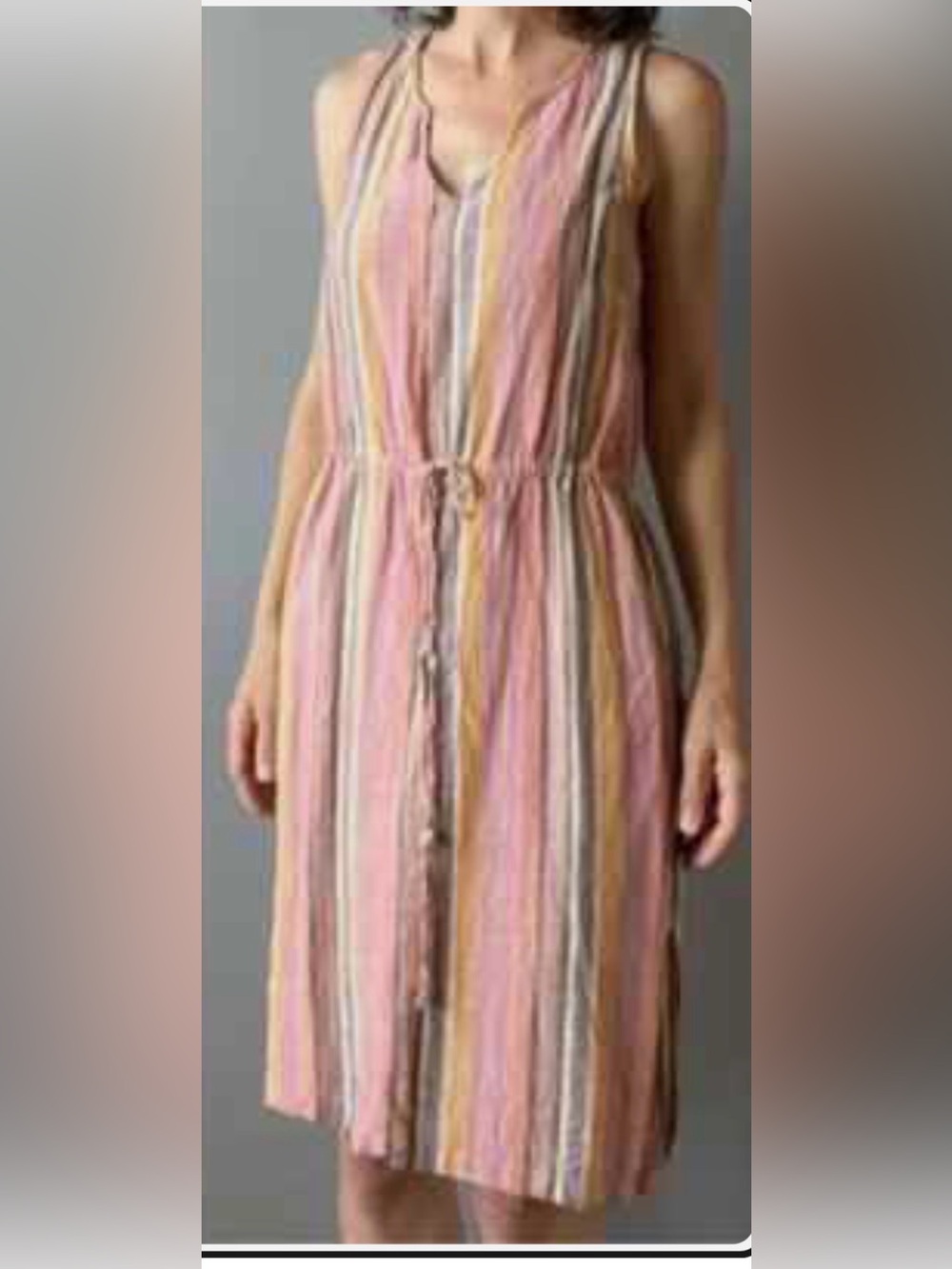 Drew Agave Linen Blend Tie Waist Dress Size Medium